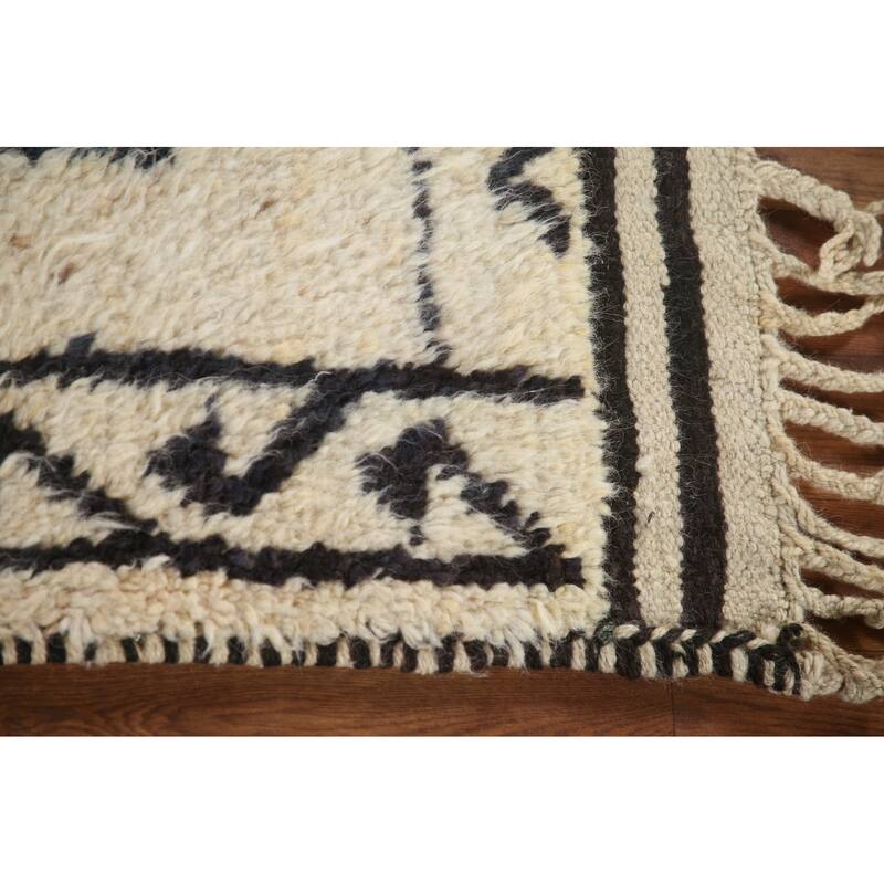 Anatolian Turkish Runner Rug Handmade Hallway Beige Wool Carpet - 3'0"x 11'5"