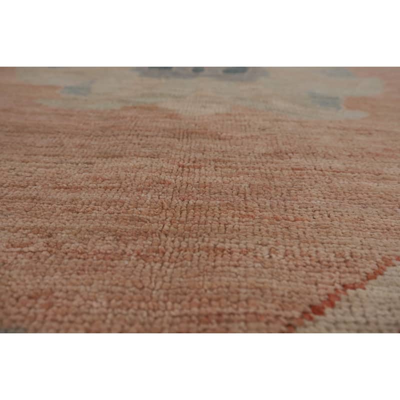 Oushak Turkish Area Rug Handmade Pink Vegetable Dye Wool Carpet - 9'2"x 11'8"