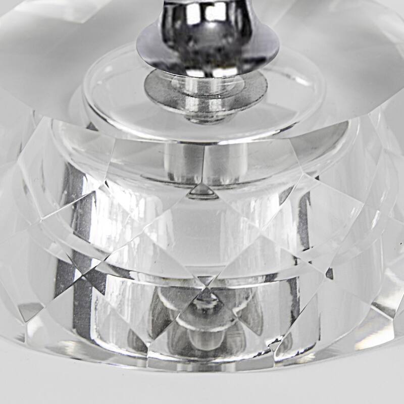 Diamond Torch 25.75" Crystal Table Lamp Set Polished Nickel & Off-White w/ Dark Grey Trim Shades