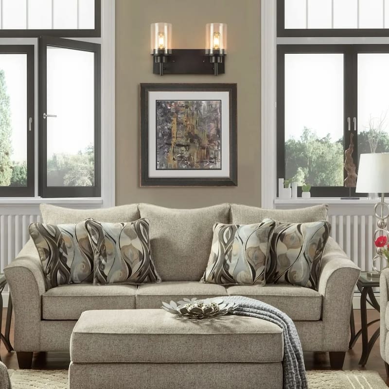 Starsky 2-Lights 13.77inch Modern Bathroom Vanity Light with Cylinder Glass Shade