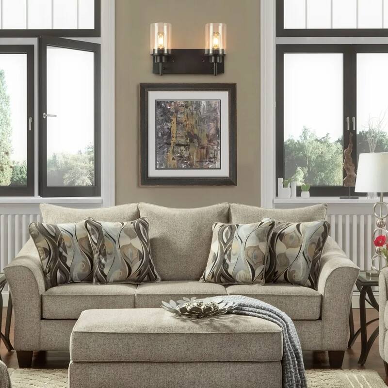 Starsky 2-Lights 13.77inch Modern Bathroom Vanity Light with Cylinder Glass Shade