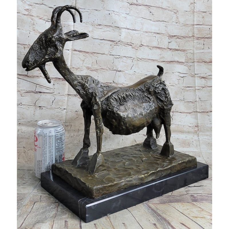 Pablo Pico She Goat 1952 Bronze Statue Sculpture Replica Figure Marble Base
