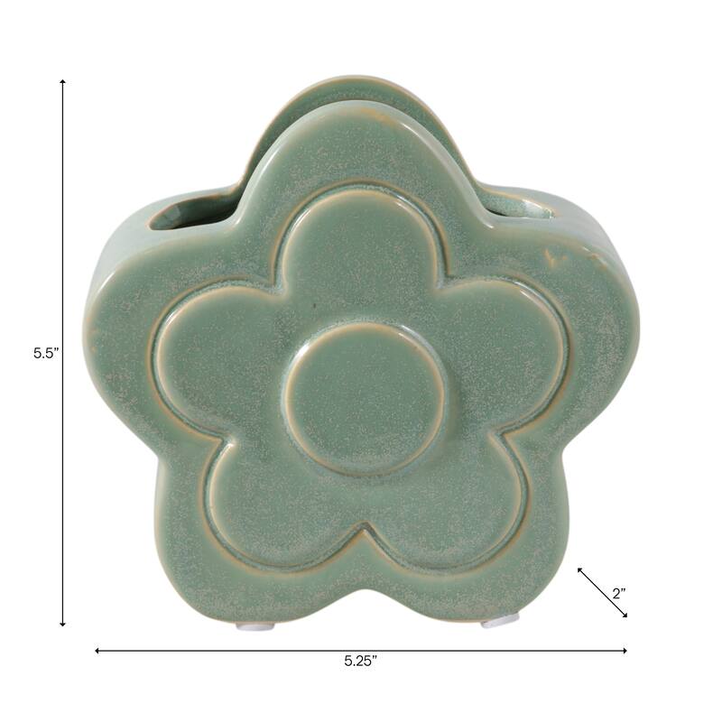 Ceramic Storage Flower Shape Modern Accent - 6"