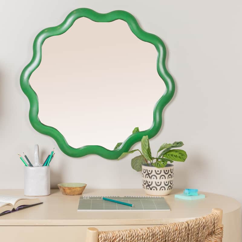 Wavy Reclaimed Wood Wall Mirror