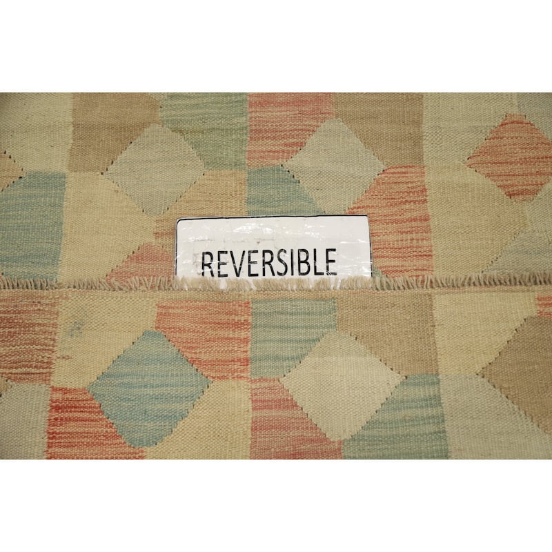 Hand Woven Oriental 100% Wool Carpet Southwestern Modern Multi-Colored Kilim Area Rug - 5' 1'' X 3' 0''