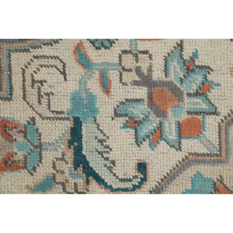 Hand Knotted Oriental 100% Wool Carpet Traditional Floral Oranges & Rust Tabriz Area Rug - 6' 5'' X 4' 8''