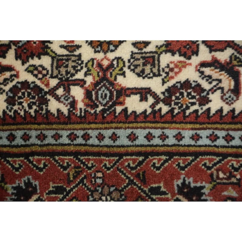 Hand Knotted Oriental 100% Wool Carpet Traditional Geometric Red Bidjar Area Rug - 9' 10'' X 6' 6''