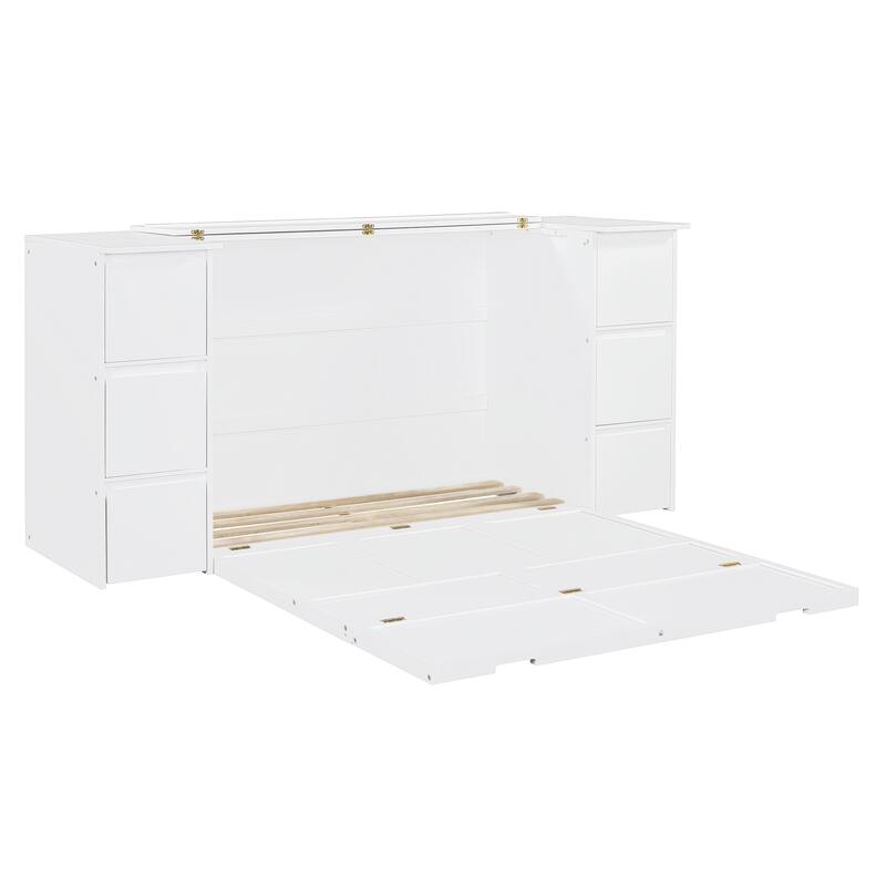Murphy Bed with Drawers, Cabinets, USB Ports