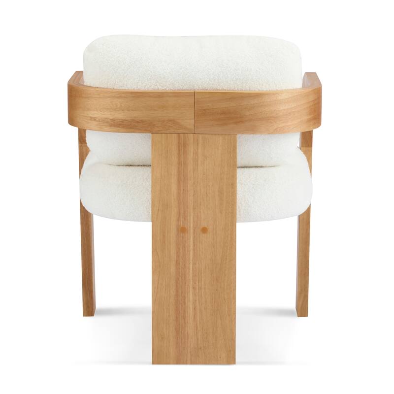 Modern Dining Chairs Set of 2, Fabric Armchairs with Pillow Back, Comfy Upholstered Accent Chairs with Wood Legs for Living Room