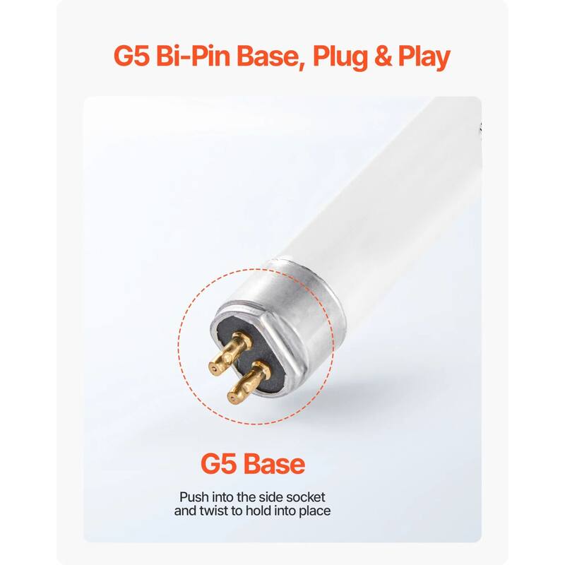 White 21 inches T5 Fluorescent Bulbs 6-Pack Warm White 1100 Lumens - 20.91 L x 0.63 W x 0.63 H