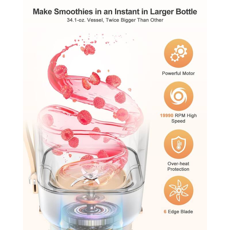 Portable USB-C Blender - Leakproof, BPA-Free, with Strap