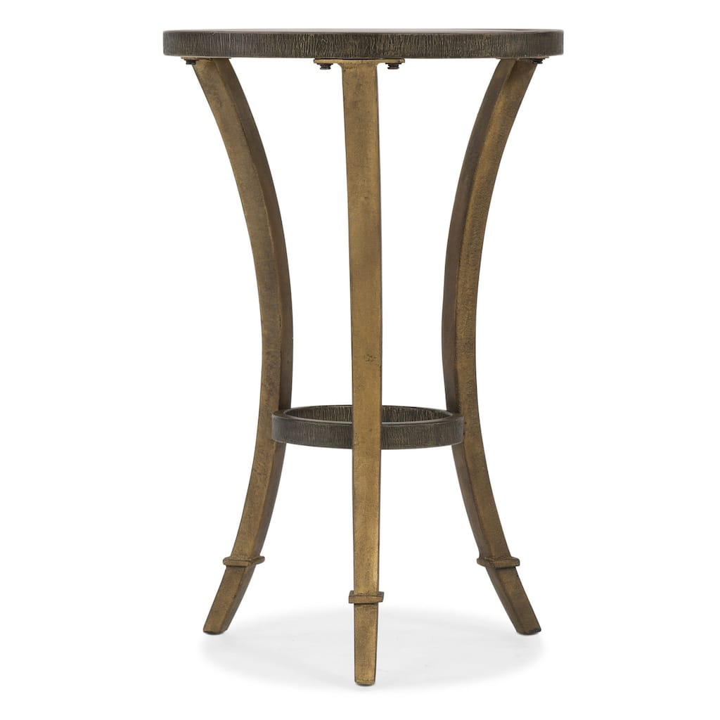 Hooker Furniture 16" Diameter Glass Top Cast Iron Side Table