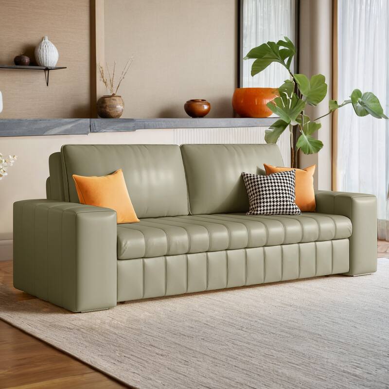 JASIWAY Modern Upholstered Loveseat Sleeper Sofa Bed with Storage