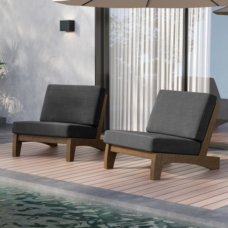 Sectional Wood Furniture 2 Seat Armless Patio Sofa