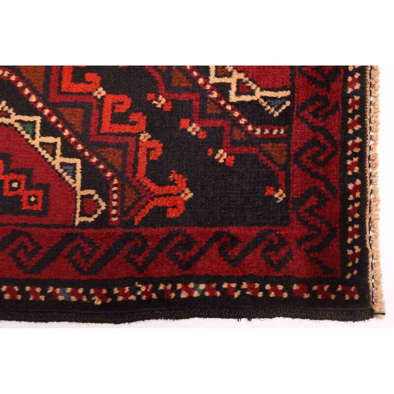 ECARPETGALLERY Hand-knotted Teimani Black, Red Wool Rug - 3'8 x 6'4