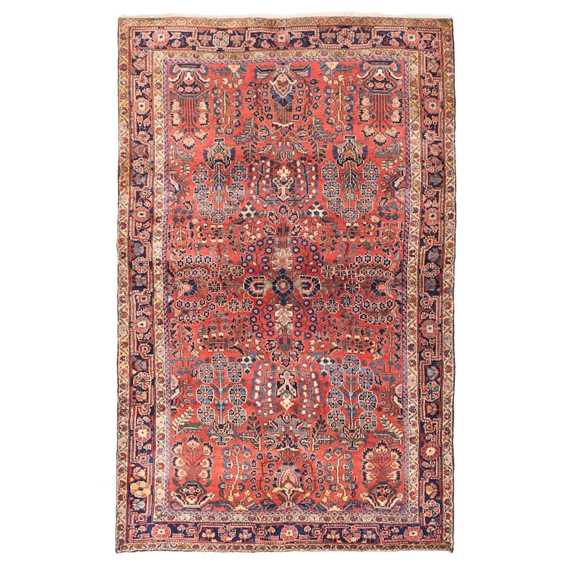 ECARPETGALLERY Hand-knotted Anatolian Vintage Light Red Wool Rug - 4'1 x 6'7