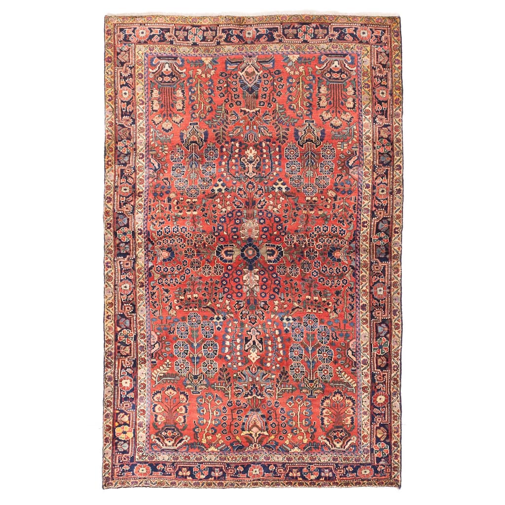 ECARPETGALLERY Hand-knotted Anatolian Vintage Light Red Wool Rug - 4'1 x 6'7