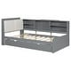 preview thumbnail 17 of 16, Twin Size Wood Platform Bed with Trundle, Shelves and Storage Headboard, White