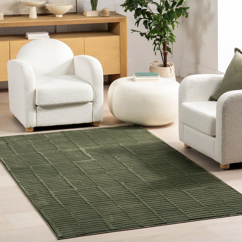 Nuloom Kailani Geometric Machine Washable Area Rug - 5' x 8' - Green - Rectangle