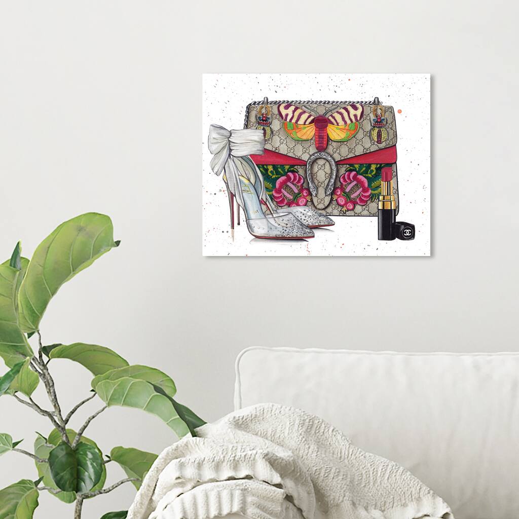 Wynwood Studio Fashion and Glam Classy Favorite Pair Gray and Glam Wall Art Canvas Print