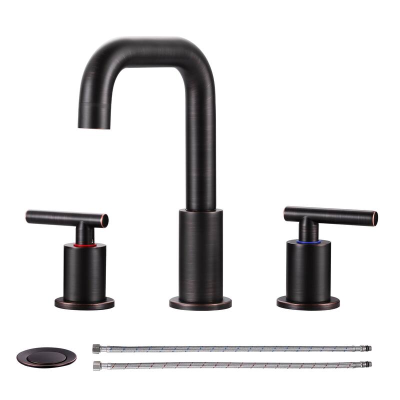 WOWOW 8-inch Dual Handle Widespread Bathroom Faucet - Oil Rubbed Bronze
