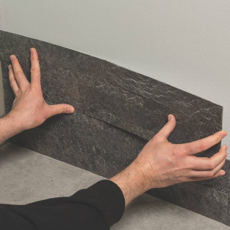 Aspect Peel and Stick Stone Overlay Kitchen Backsplash - Frosted Quartz (Approx. 15 sq ft Kit) - 15 Sq Ft Kit