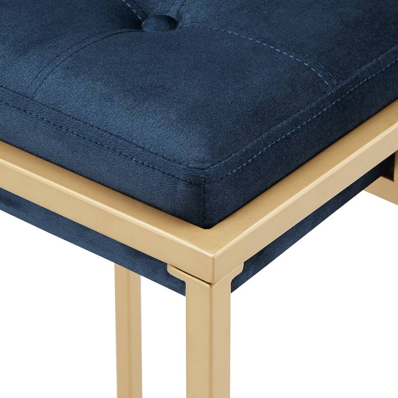 Perdita Gold Finish Velvet Button Tufted Bar Stools (Set of 2) by iNSPIRE Q Bold