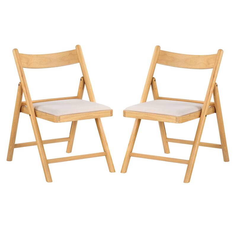 SAFAVIEH Couture Jacie Linen Seat 18-inch Folding Dining Chair [SET of 2] - 21Wx25Dx32H
