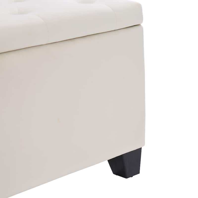 Large Velvet Ottoman Bench - Soft Upholstery, Easy Assembly, Modern Design
