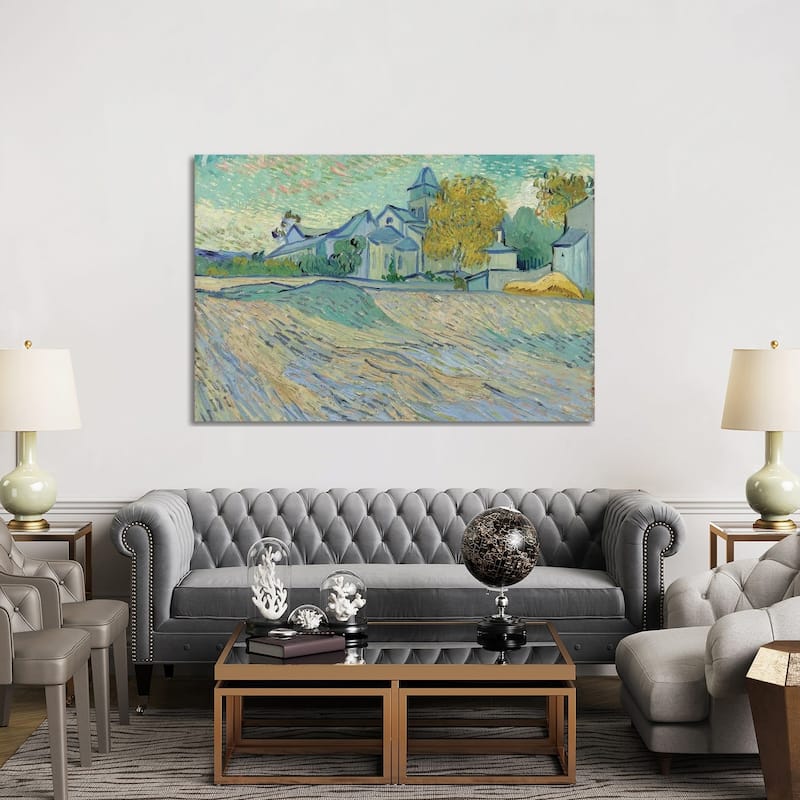 iCanvas "Vue de L'Asile et de la Chapelle de Saint-Remy, 1889 " by Vincent van Gogh Canvas Print