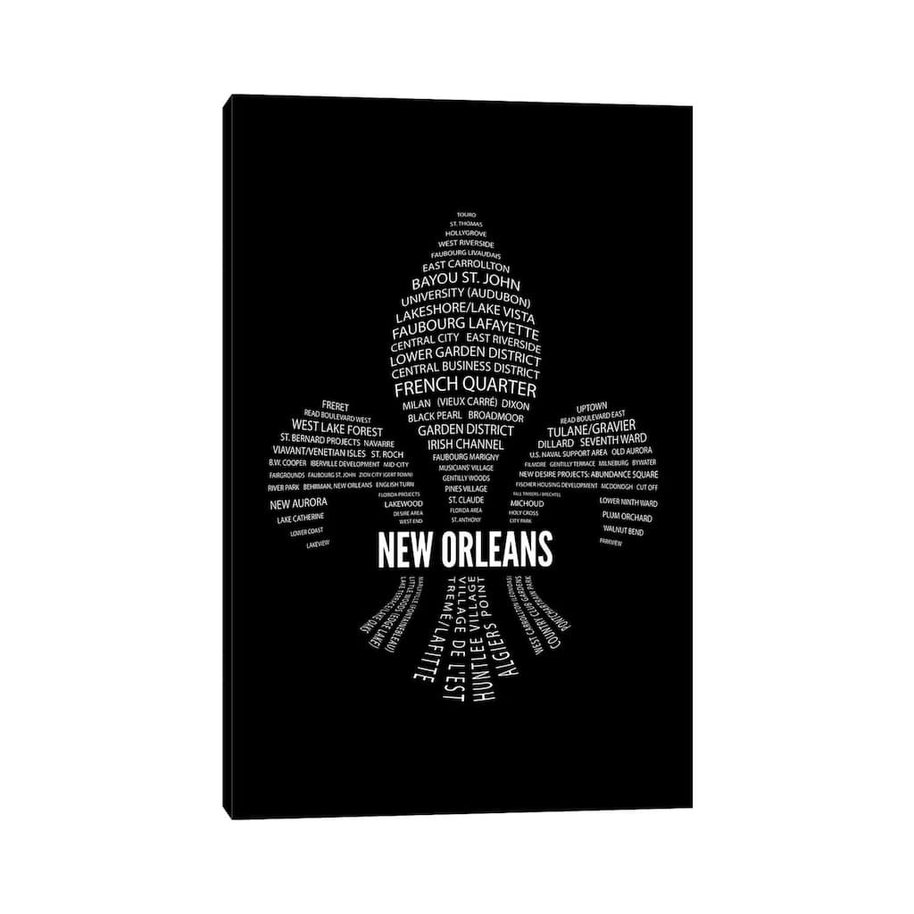 iCanvas "New Orleans Fleur-De-Lis Neighborhoods" by Benton Park Prints Canvas Print