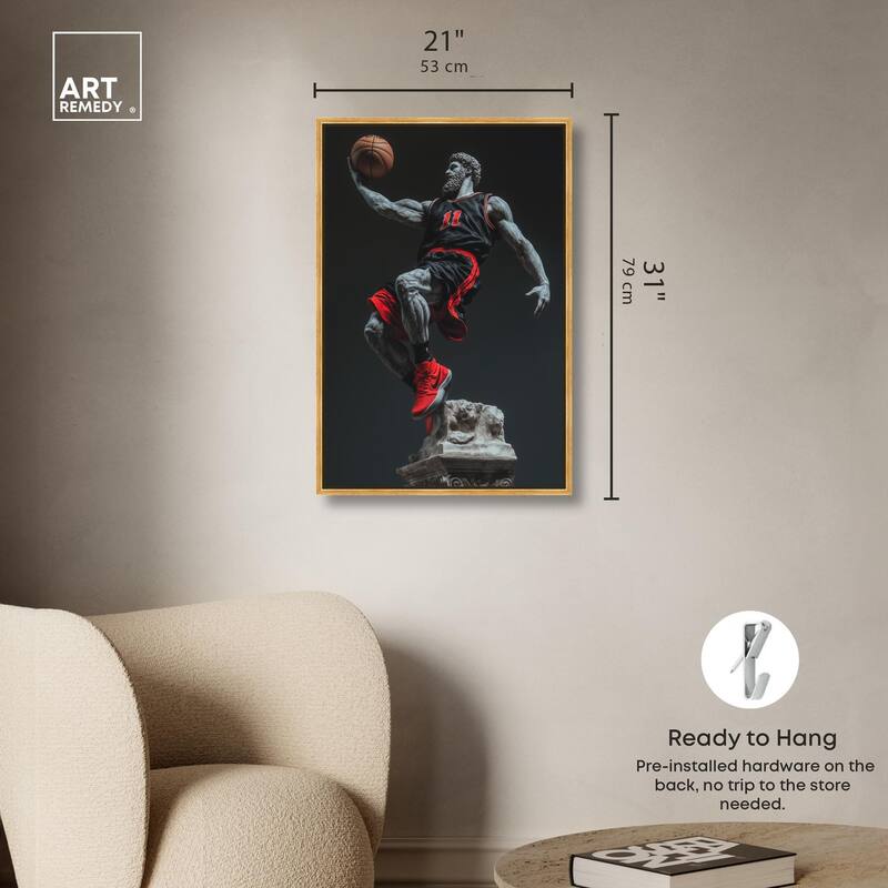 Basketball Sculpture Canvas by Art Remedy