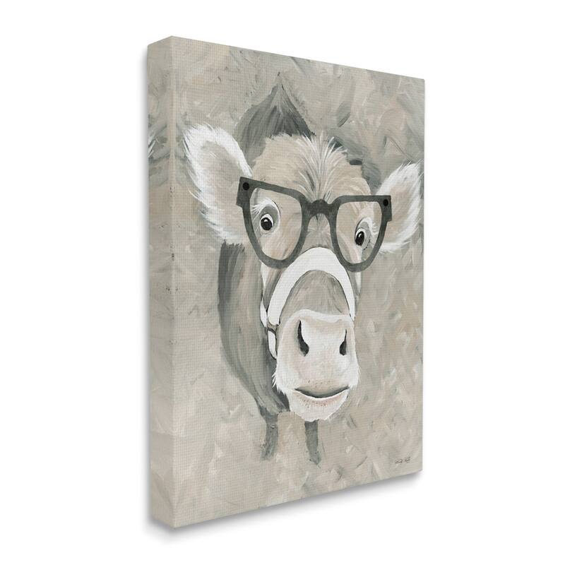 Stupell Farm Cattle Glasses Spectacles Stretched Canvas Wall Art, Design by Cindy Jacobs