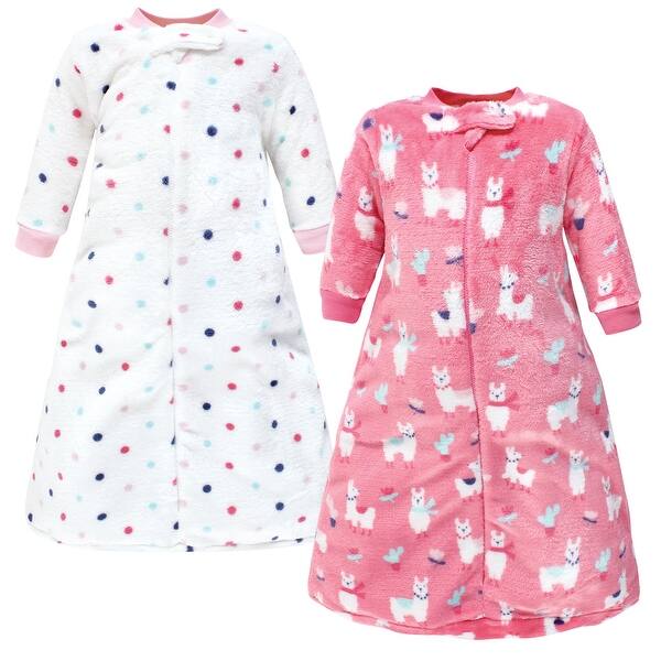 slide 1 of 1, Hudson Baby Infant Girl Plush Long-Sleeve Sleeping Bag, Sack, Blanket, Llama, 0-9 Months - Llama - 0-9 Months 0-9 Months - Llama