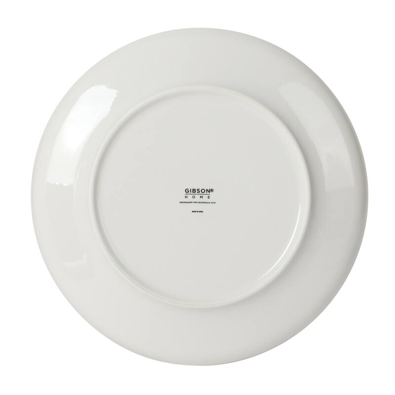 Gibson Home Havenstone 12-Piece Porcelain Dinnerware Set - Plates & Bowls, Classic White Everyday Dish Set