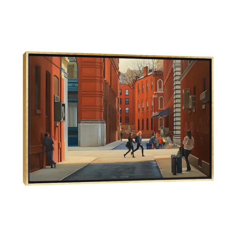 iCanvas "On Jersey Street" by Nick Savides Framed - Gold - 26x40