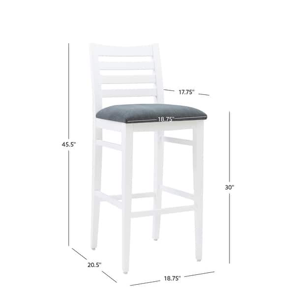 Linon Hetrick White Beechwood 30-Inch Bar Stool (Set of 2) - Bed Bath ...