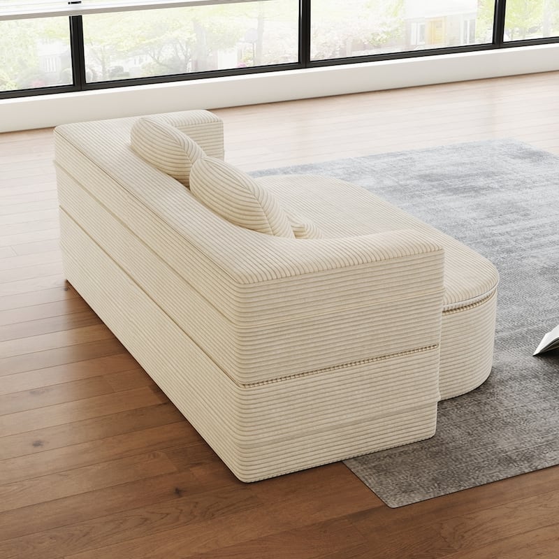 Folding Mattress Sofa with Fixed Shape Frame Convertible Sleeper Foam Sofa Bed with Blanket