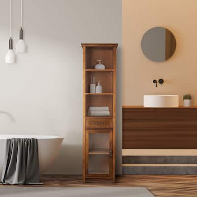 Teamson Home Avery Freestanding Linen Cabinet - 13.5"L x 17"W x 65"H