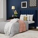 preview thumbnail 28 of 88, AUFANK Upholstered Platform Bed Frame with Headboard Wooden Slats Support Blue - Twin
