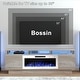 preview thumbnail 13 of 54, BOSSIN 70" Modern Electric Fireplace TV Stand, with Electronic Flame and LED Lights, High Gloss Finish Entertainment Center