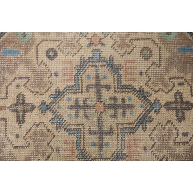Tabriz Persian Area Rug Hand-Knotted Oriental Beige Wool Carpet - 8'0"x 10'6"