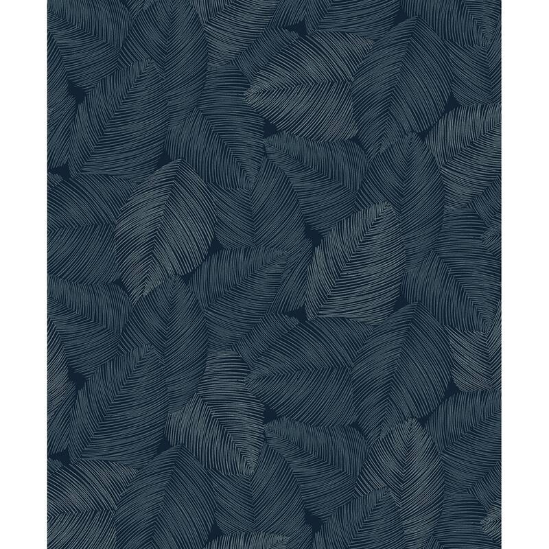 Seabrook Designs Lucia Non-Woven Unpasted Wallpaper - 20.9 in. W x 33 ft. L - Dark Blue