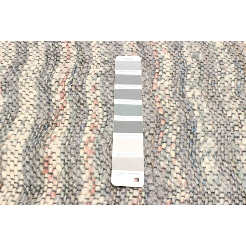 ECARPETGALLERY Braid weave Sienna Grey Wool Rug - 5'5 x 7'6