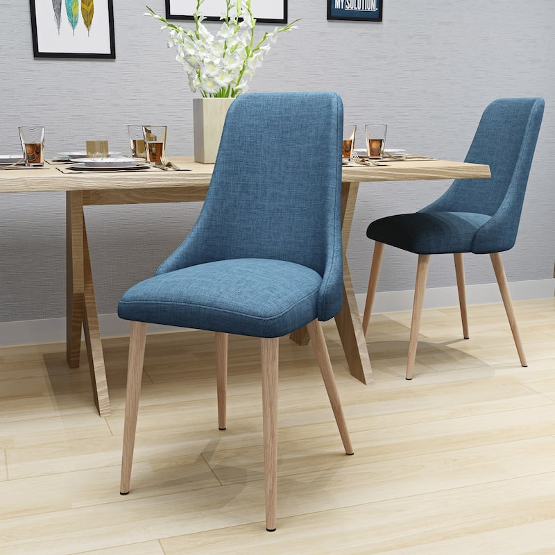 Sabina Mid Century Fabric Dining Chair (Set of 2) by Christopher Knight Home - Blue