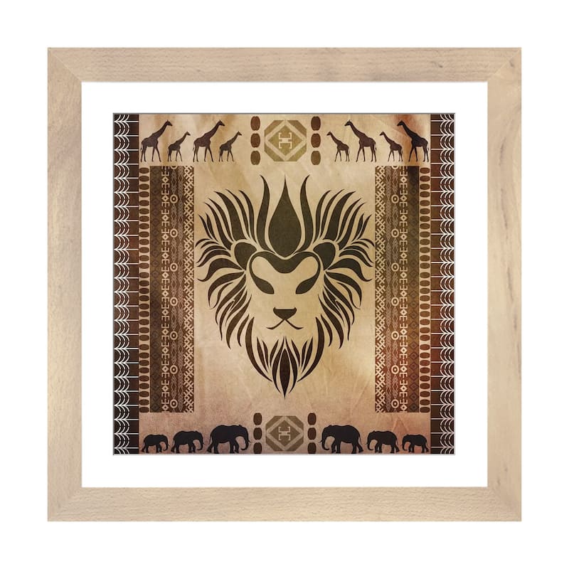 iCanvas "King of Africa" by Unknown Artist - Natural - 16x16x1
