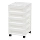 preview thumbnail 2 of 4, 5-Drawer Storage Cart White/Pearl