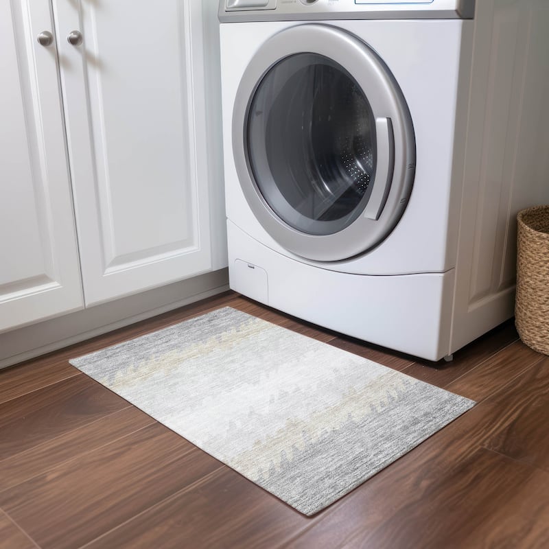 Machine Washable Indoor/ Outdoor Chantille Ombre Abstract Rug