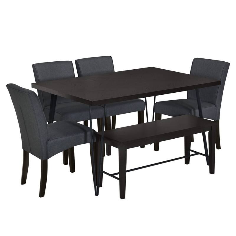 Modern Wooden Dining Table Set, 6Piece Bed Bath & Beyond 38980248