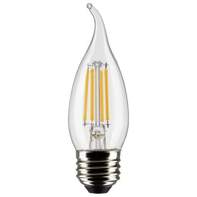 5.5 Watt CA10 LED Clear Medium Base 5000K 120 Volt 2-Card